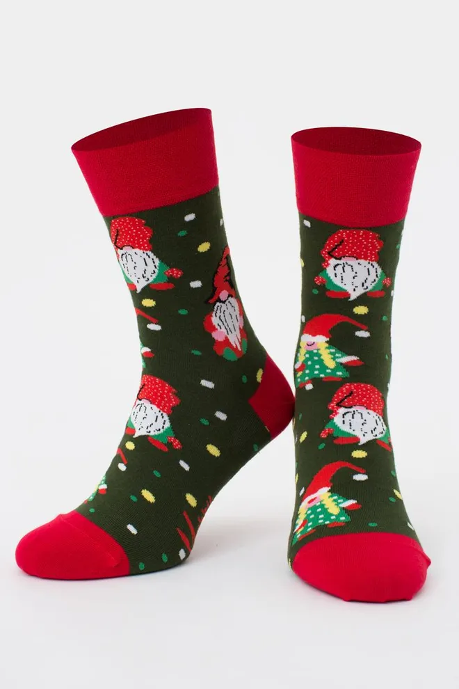 Шкарпетки чоловічі класичні новорічні Ms3 New Year (F) 2402 Giulia (khaki)