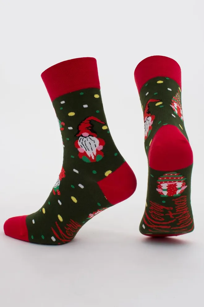 Шкарпетки чоловічі класичні новорічні Ms3 New Year (F) 2402 Giulia (khaki)