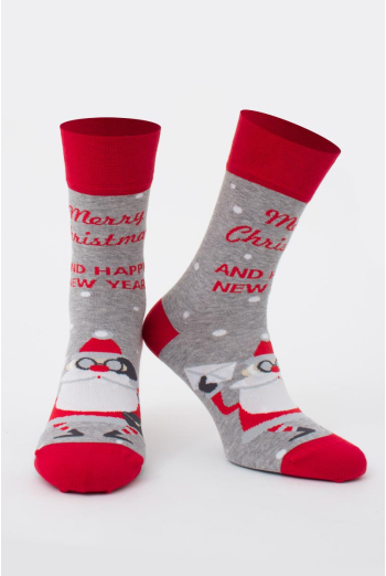Носки мужские классические новогодние Ms3 New Year (F) 2404 Giulia (light grey melange) Носки мужские классические новогодние Ms3 New Year (F) 2404 Giulia (light grey melange)