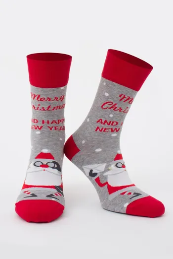 Шкарпетки чоловічі класичні новорічні Ms3 New Year (F) 2404 Giulia (light grey melange) Шкарпетки чоловічі класичні новорічні Ms3 New Year (F) 2404 Giulia (light grey melange)