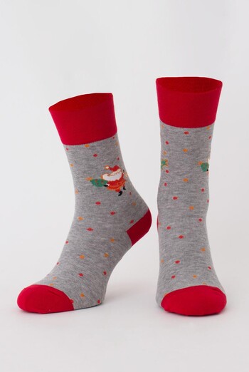 Носки мужские классические новогодние Ms3 New Year 2109 Giulia (light grey melange) Носки мужские классические новогодние Ms3 New Year 2109 Giulia (light grey melange)