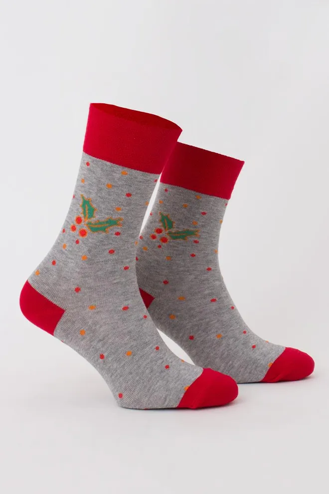 Носки мужские классические новогодние Ms3 New Year 2109 Giulia (light grey melange)