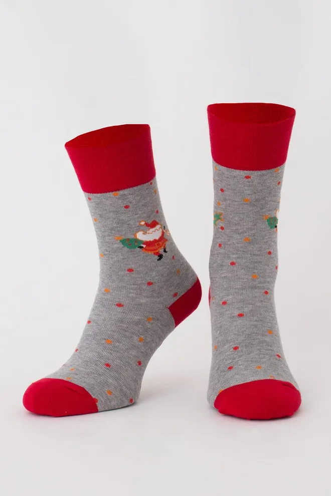 Носки мужские классические новогодние Ms3 New Year 2109 Giulia (light grey melange)