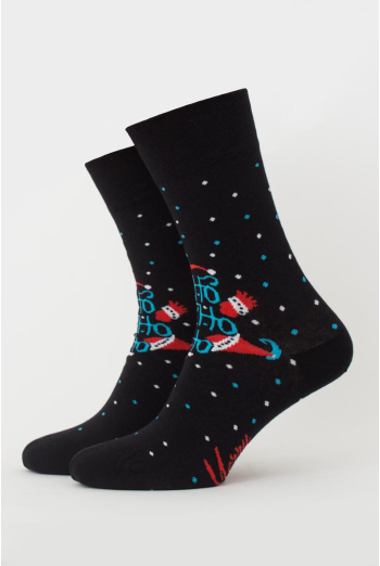Носки мужские классические новогодние Ms3 New Year 2305 Giulia (black) Носки мужские классические новогодние Ms3 New Year 2305 Giulia (black)