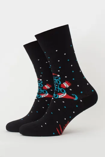 Шкарпетки чоловічі класичні новорічні Ms3 New Year 2305 Giulia (black) Шкарпетки чоловічі класичні новорічні Ms3 New Year 2305 Giulia (black)