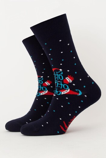Носки мужские классические новогодние Ms3 New Year 2305 Giulia (navy) Носки мужские классические новогодние Ms3 New Year 2305 Giulia (navy)
