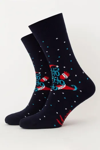 Шкарпетки чоловічі класичні новорічні Ms3 New Year 2305 Giulia (navy) Шкарпетки чоловічі класичні новорічні Ms3 New Year 2305 Giulia (navy)