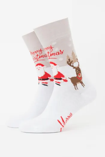 Шкарпетки чоловічі класичні новорічні Ms3 New Year 2306 Giulia (white)