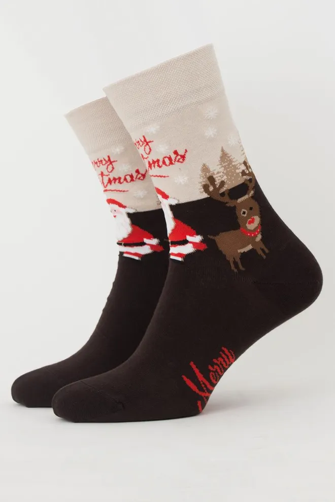 Носки мужские классические новогодние Ms3 New Year 2306 Giulia (caffe)