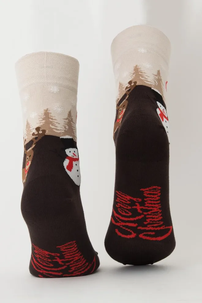 Носки мужские классические новогодние Ms3 New Year 2306 Giulia (caffe)