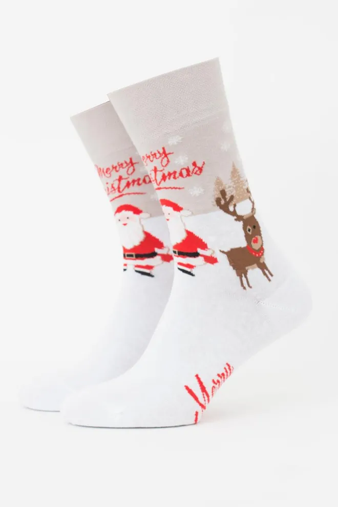 Носки мужские классические новогодние Ms3 New Year 2306 Giulia (white)