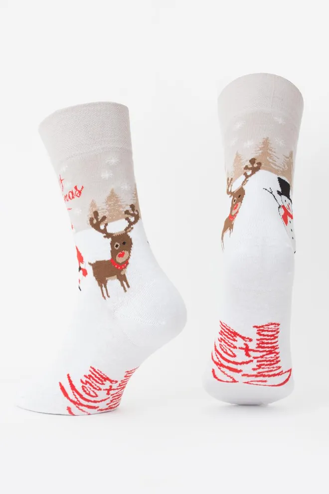 Носки мужские классические новогодние Ms3 New Year 2306 Giulia (white)