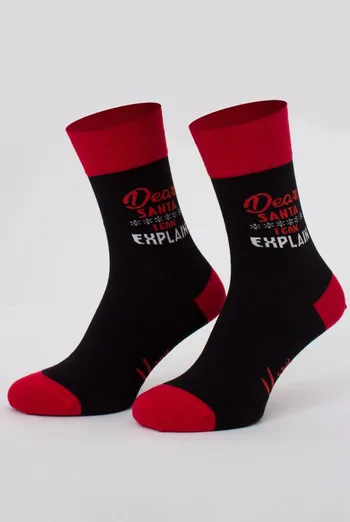 Шкарпетки чоловічі класичні новорічні Ms3 New Year 2407 Giulia (black)