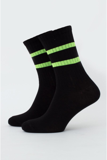 Шкарпетки чоловічі класичні Ms3 soft neon 002 Giulia (black/yellow)