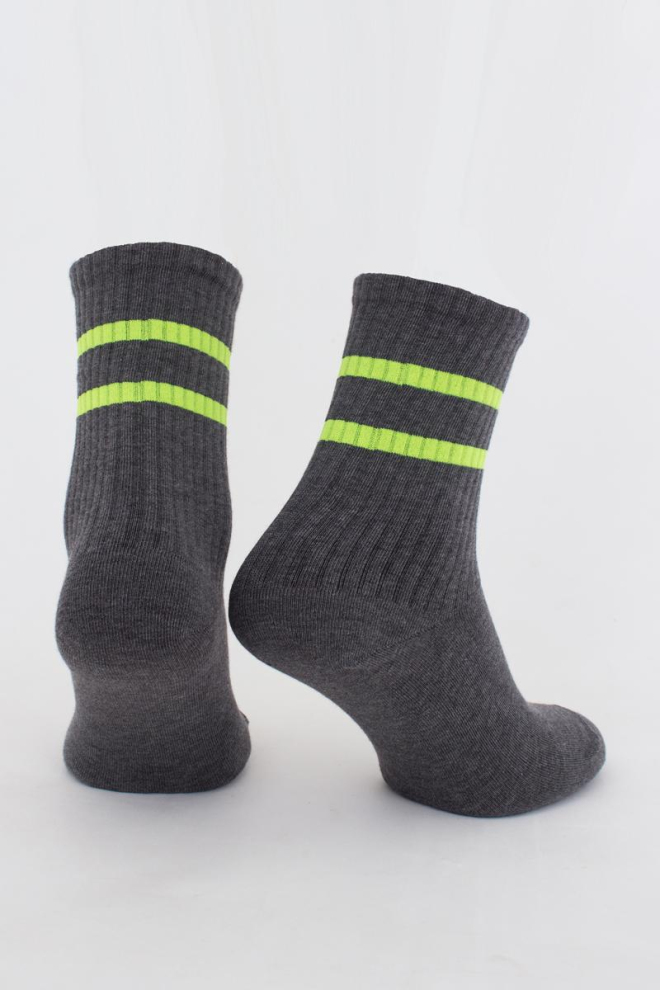 Шкарпетки чоловічі класичні Ms3 soft neon 002 Giulia (dark grey melange/yellow)