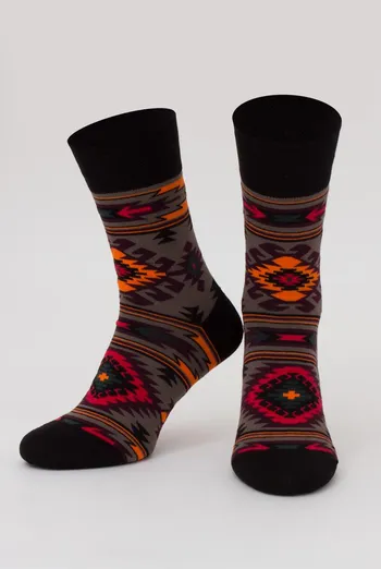 Шкарпетки чоловічі бововняні з орнаментом Ms3 Soft Ukr 003 Giulia (haze)