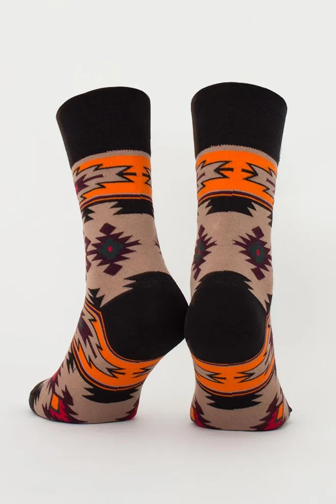 Носки мужские классические хлопковые с орнаментом Ms3 Soft Ukr 003 Giulia (chantarel)