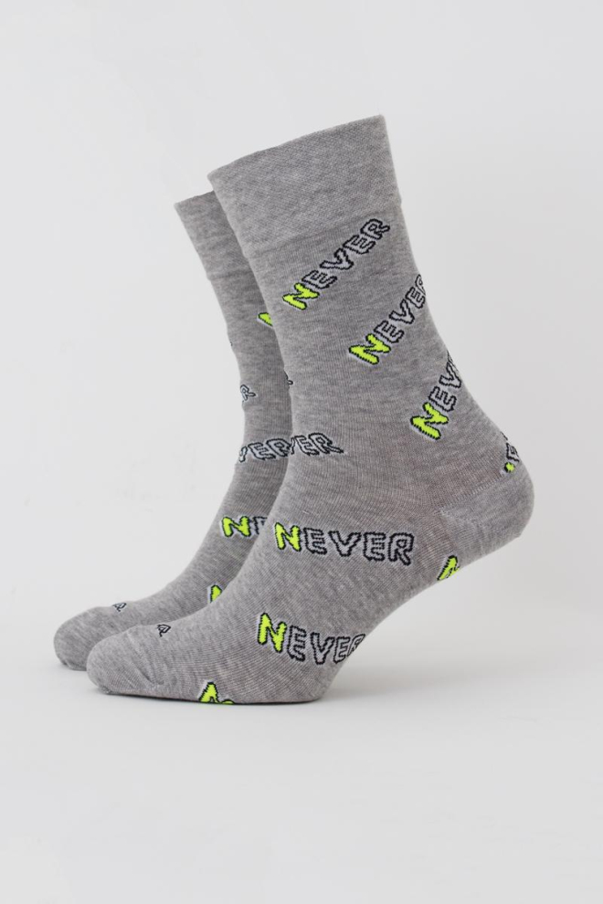 Шкарпетки чоловічі класичні Ms3 text 002 Giulia (light grey melange)