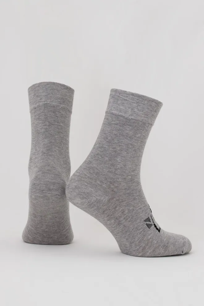 Носки мужские классические Ms3 text 003 Giulia (light grey melange)
