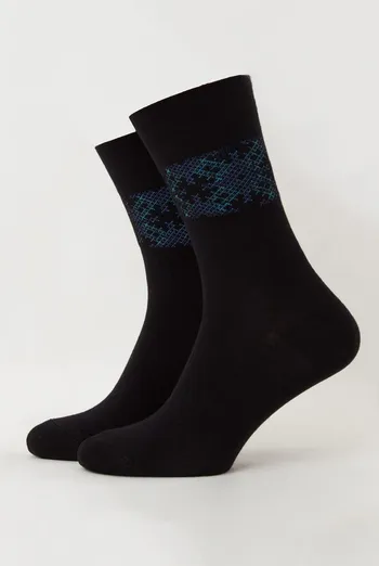 Шкарпетки чоловічі класичні Ms3 ukr 002 Giulia (black/avio)