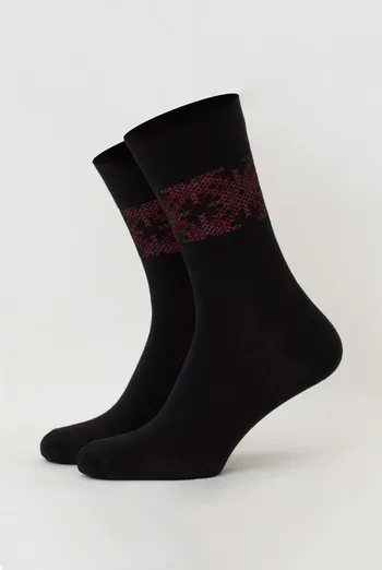Шкарпетки чоловічі класичні Ms3 ukr 002 Giulia (black/red)