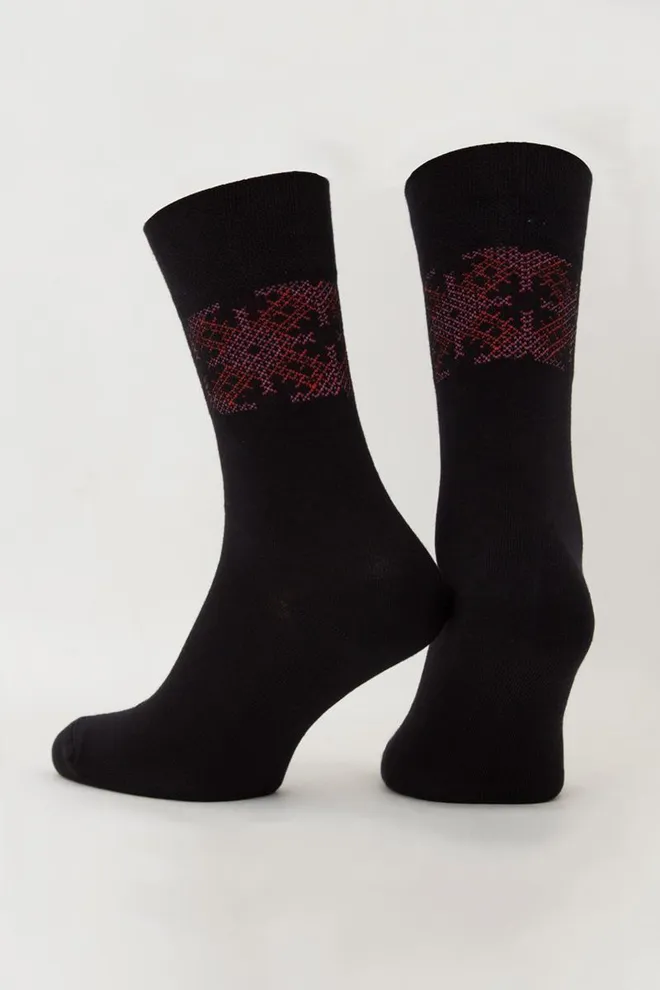 Носки мужские классические Ms3 ukr 002 Giulia (black/red)