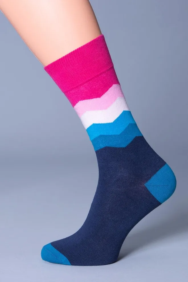 Носки мужские высокие с рисунком MSL-016 Giulia (navy)