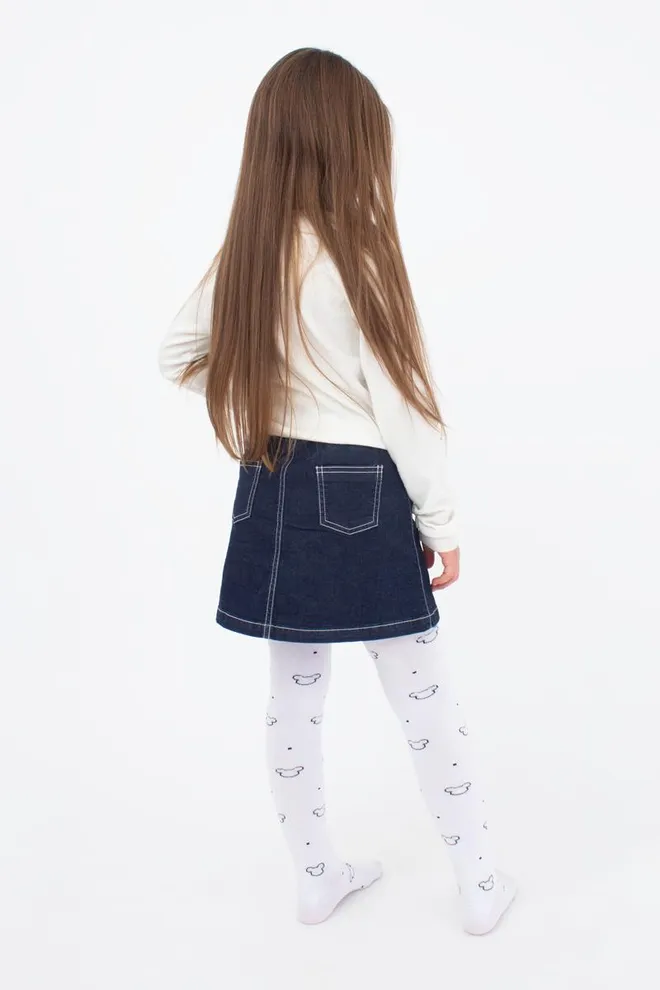 Подростковые колготки с рисунком Микки Маус Mickey D089 Teen Girl Giulia (white)