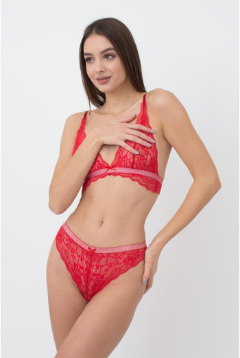 Мереживні трусики бразиліана Miracle 2218/31 Giulia (red)
