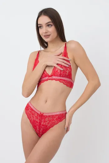 Мереживні трусики бразиліана Miracle 2218/31 Giulia (red)