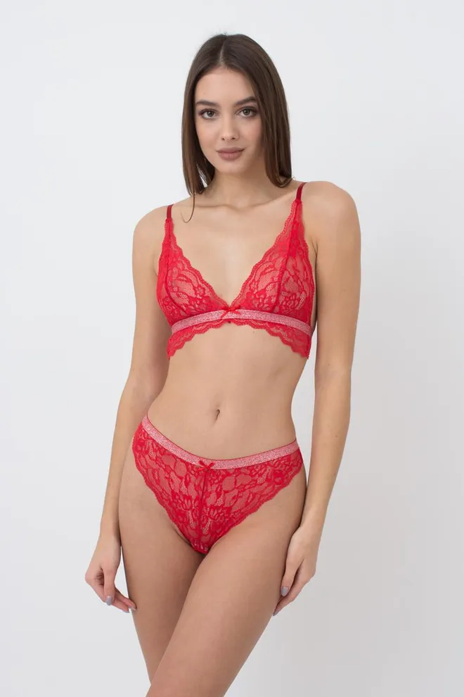 Кружевные трусики бразилиана Miracle 2218/31 Giulia (red)