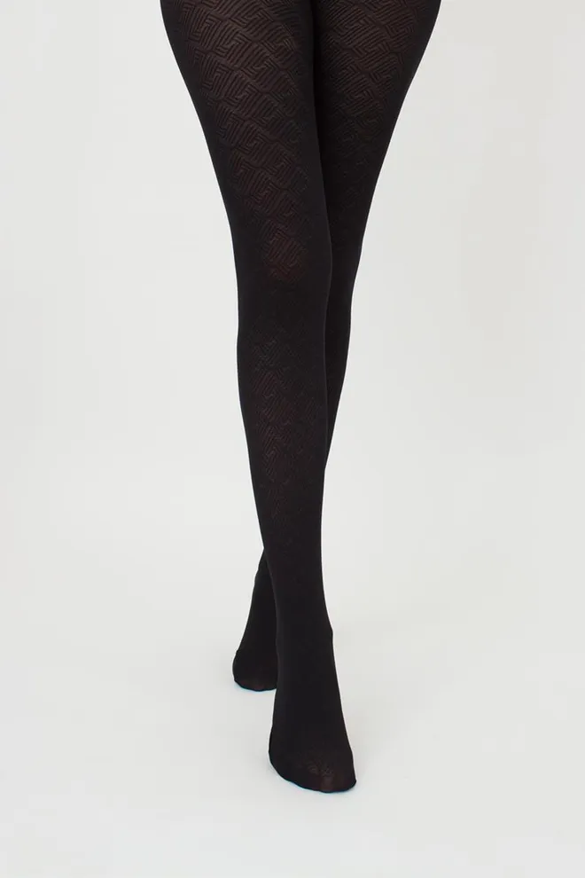 Колготки з геометричним малюнком Nexus 80 den model 2 Giulia (nero)