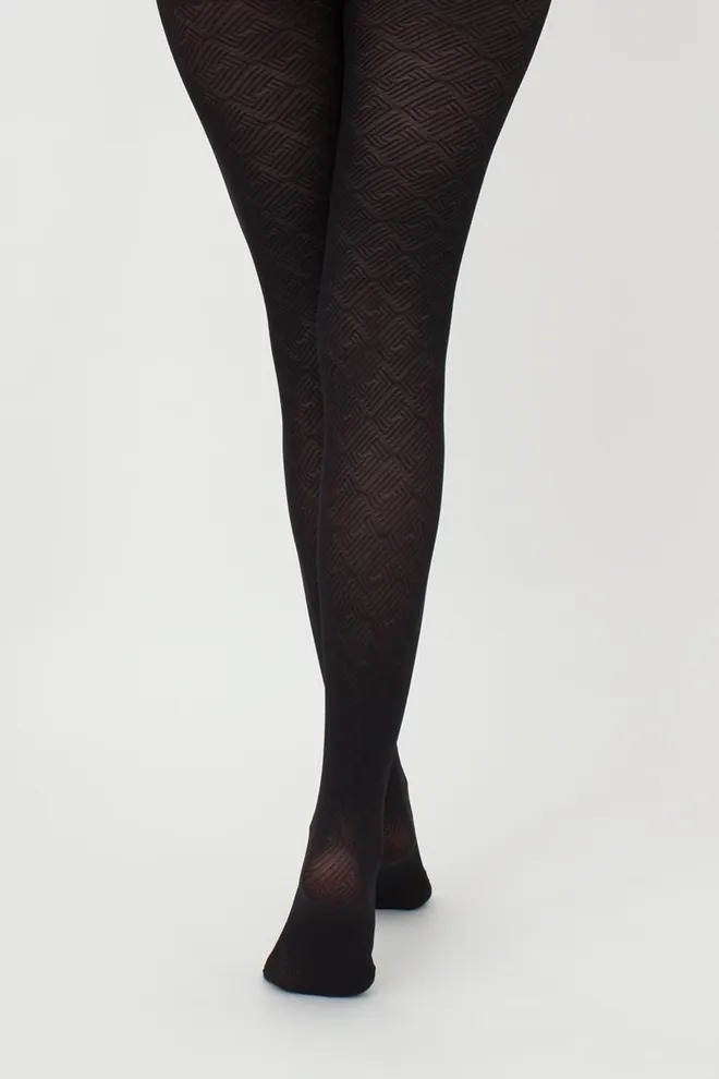 Колготки з геометричним малюнком Nexus 80 den model 2 Giulia (nero)