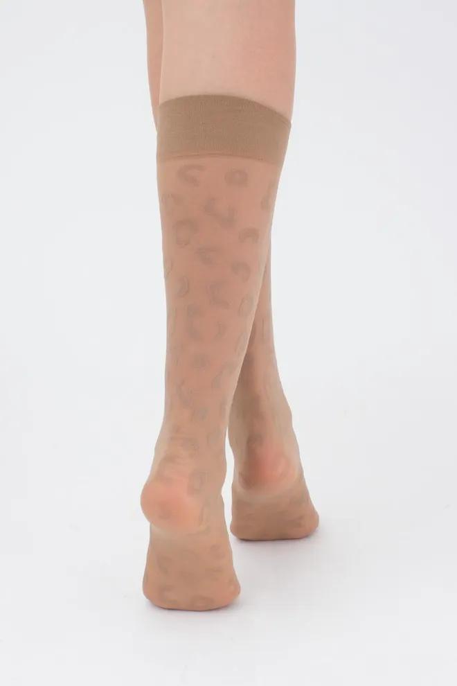 Жіночі гольфи з леопардовим малюнком NG-08 Giulia (glace)