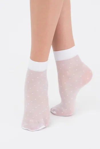 Шкарпетки жіночі капронові в горох NN-04 Giulia (bianco) Шкарпетки жіночі капронові в горох NN-04 Giulia (bianco)