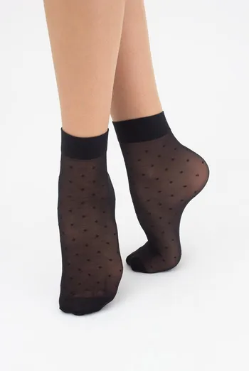 Шкарпетки жіночі капронові в горох NN-04 Giulia (nero)