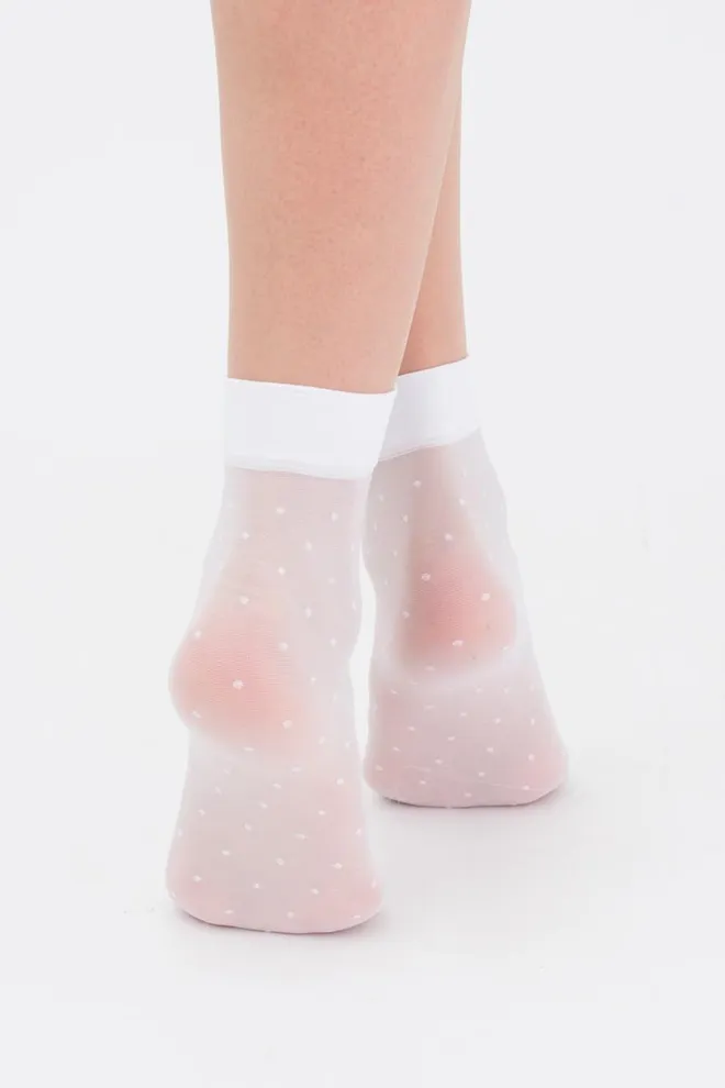 Шкарпетки жіночі капронові в горох NN-04 Giulia (bianco)