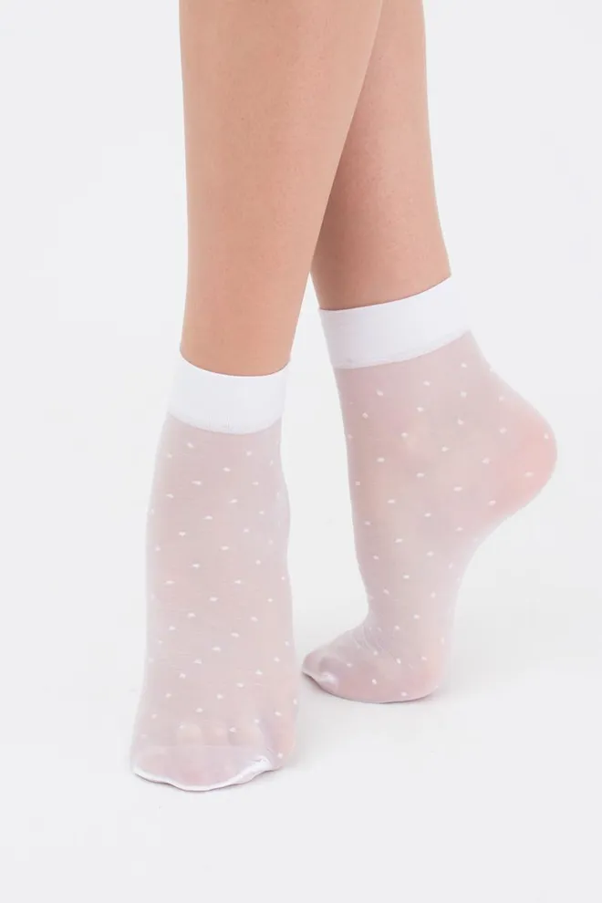 Шкарпетки жіночі капронові в горох NN-04 Giulia (bianco)