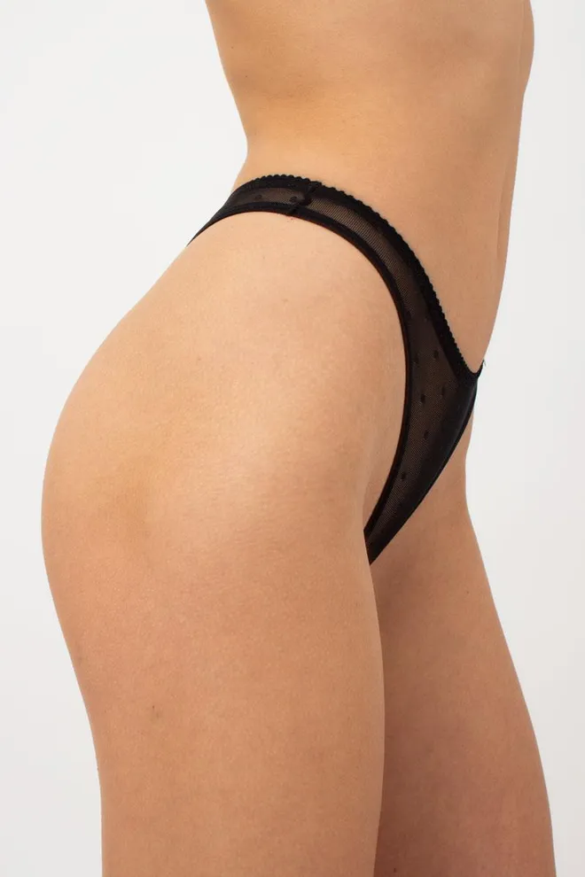 Прозрачные трусы стринг Nicole 2206/04 Giulia (black)