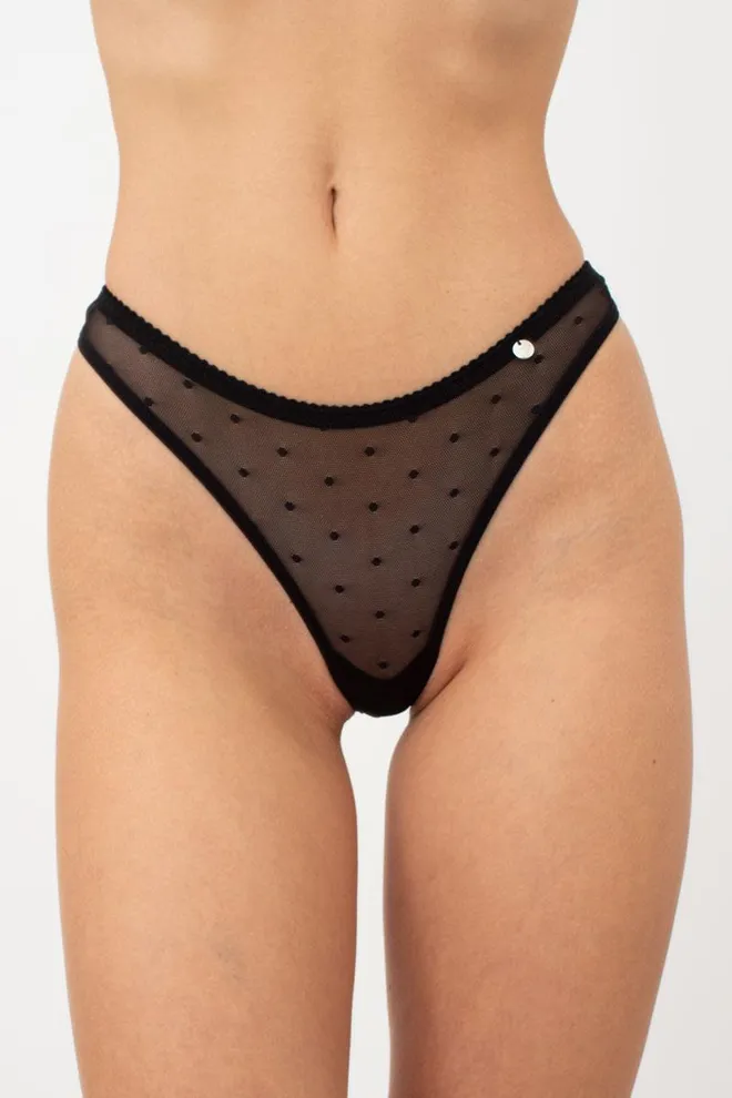 Прозрачные трусы стринг Nicole 2206/04 Giulia (black)