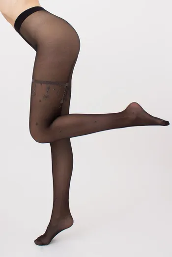 Колготки з малюнком та люрексом Obsession 20 den model 2 Giulia (nero) Колготки з малюнком та люрексом Obsession 20 den model 2 Giulia (nero)