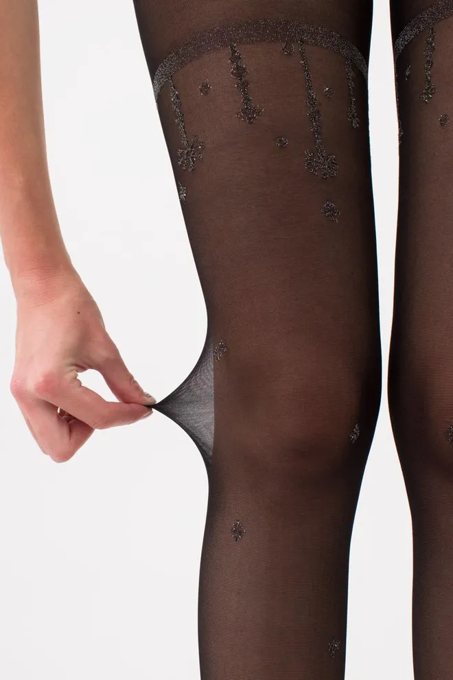 Колготки с рисунком и люрексом Obsession 20 den model 2 Giulia (nero)