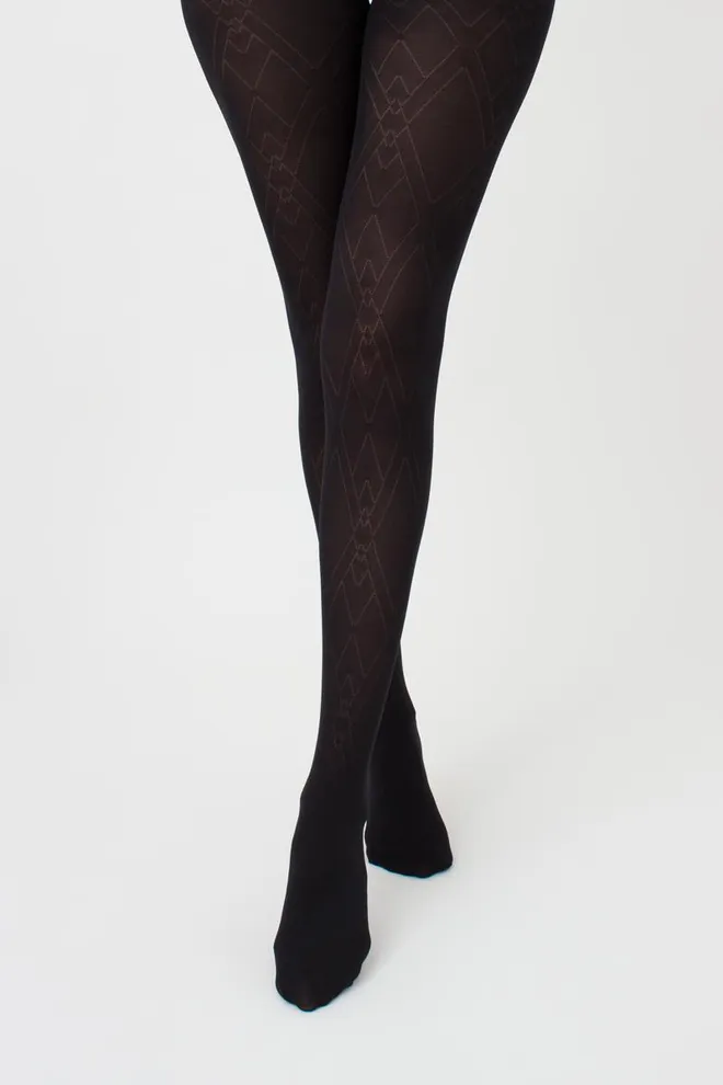 Колготки з геометричним малюнком Outline 60 den model 1 Giulia (nero)