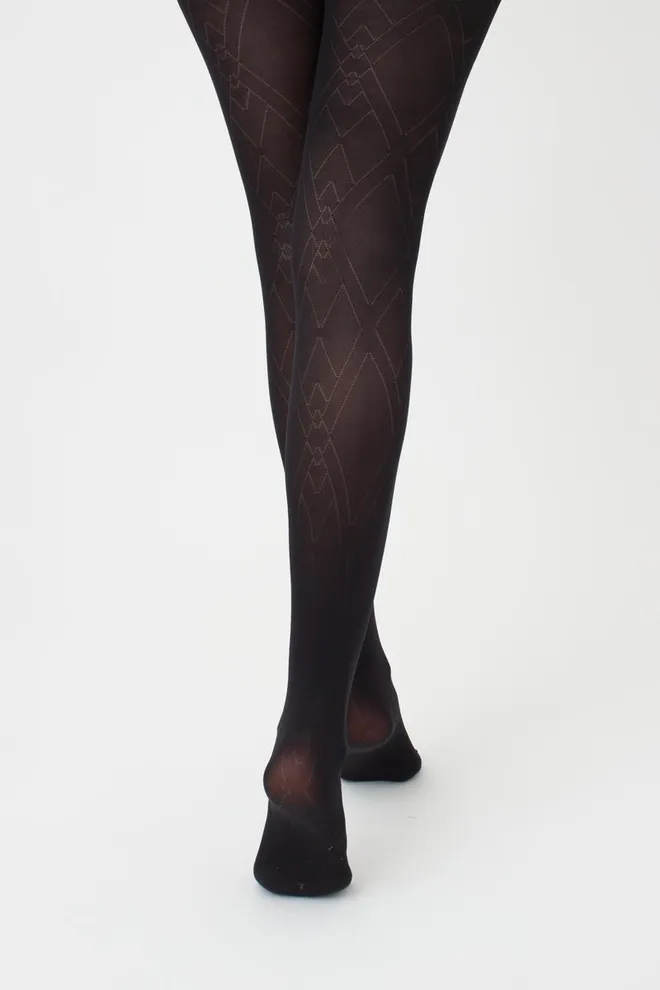 Колготки з геометричним малюнком Outline 60 den model 1 Giulia (nero)