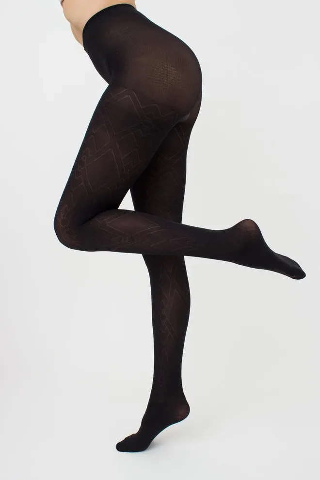 Колготки з геометричним малюнком Outline 60 den model 1 Giulia (nero)