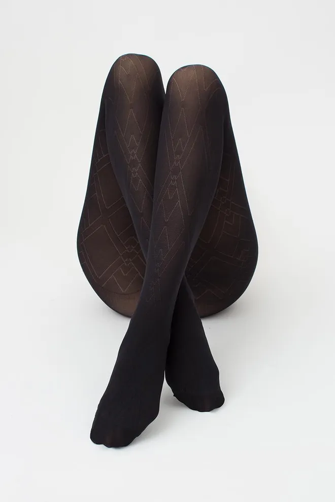 Колготки з геометричним малюнком Outline 60 den model 1 Giulia (nero)