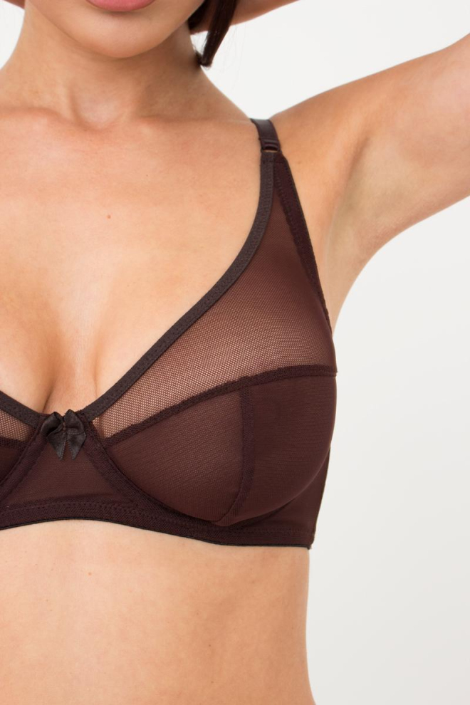 Прозорий бюстгальтер на кісточках Orchid blom 1602/40 Giulia (chocolate)