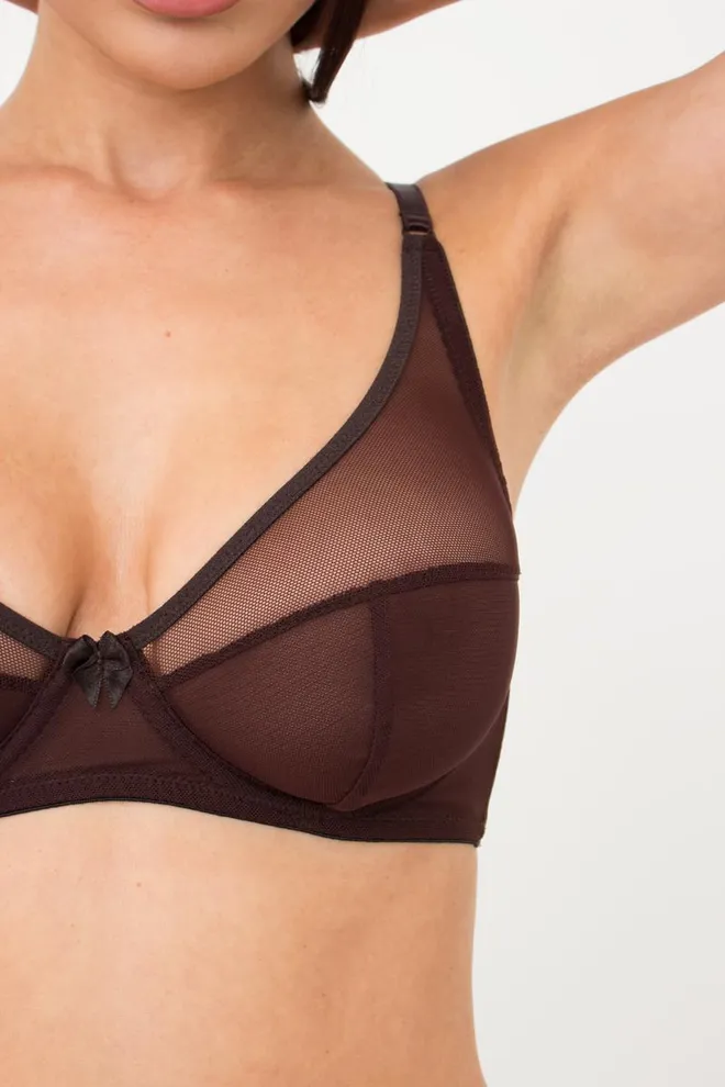 Прозрачный бюстгальтер на косточках Orchid blom 1602/40 Giulia (chocolate)