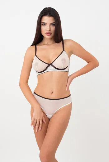 Прозрачный бюстгальтер на косточках Orchid blom 1610/40 Giulia (milk/chocolate) Прозрачный бюстгальтер на косточках Orchid blom 1610/40 Giulia (milk/chocolate)