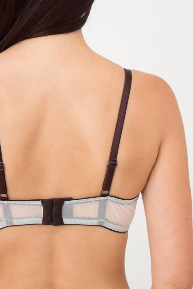 Прозрачный бюстгальтер на косточках Orchid blom 1610/40 Giulia (milk/chocolate)